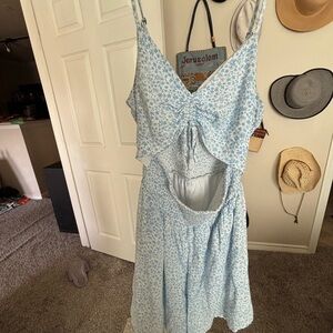 Hollister Blue Floral Sleeveless Dress